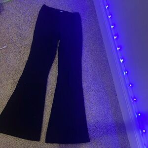 Black flared leggings